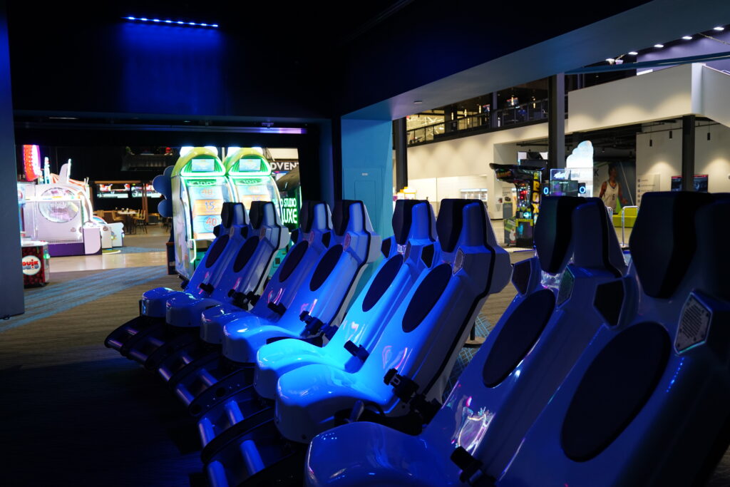 Dark Ride inside of Hawk's Outpost at AdventHealth Sports Park at Bluhawk. 