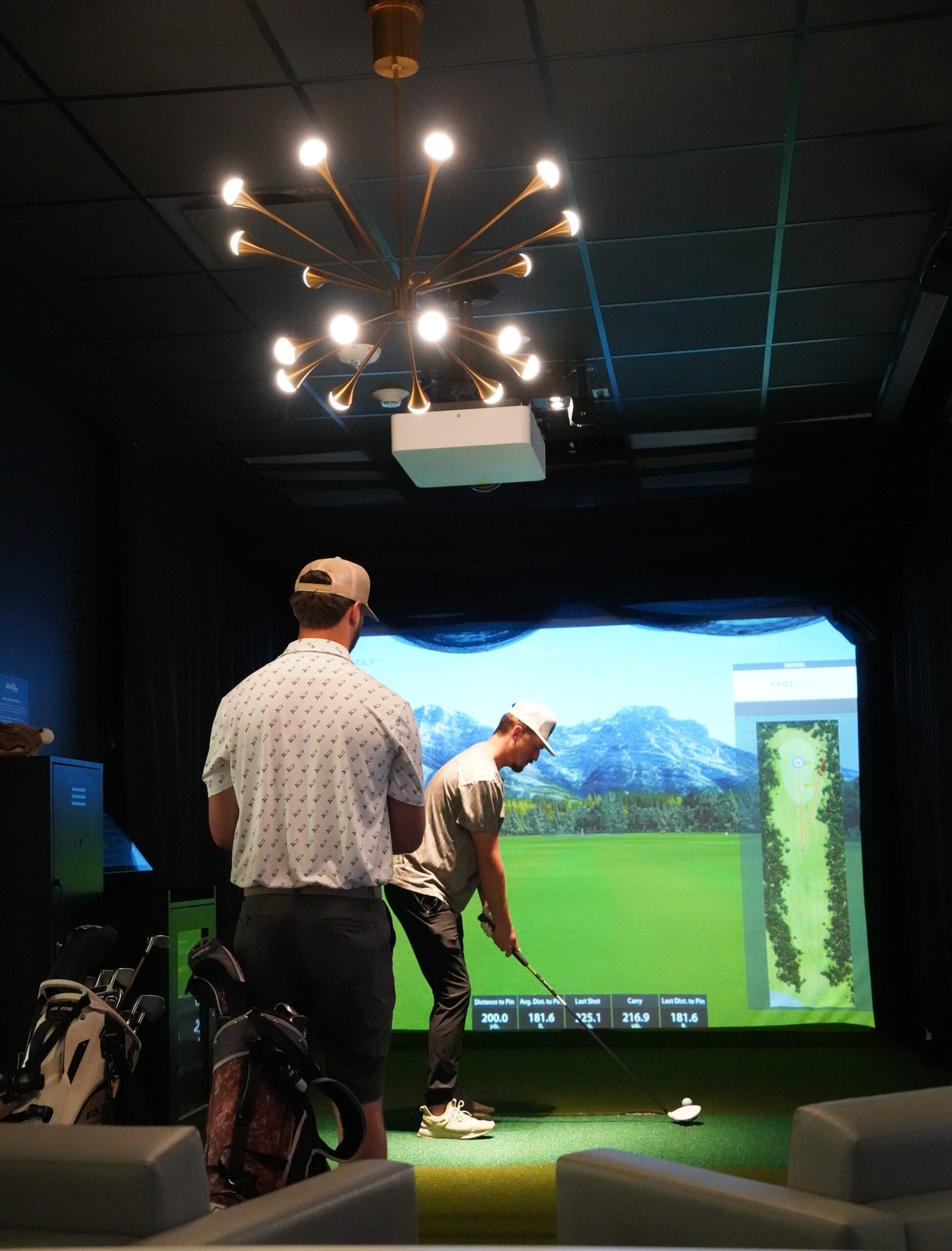 Golf Simulator at AdventHealth Sports Park at Bluhawk and Hawk's Outpost in Overland Park, KS.